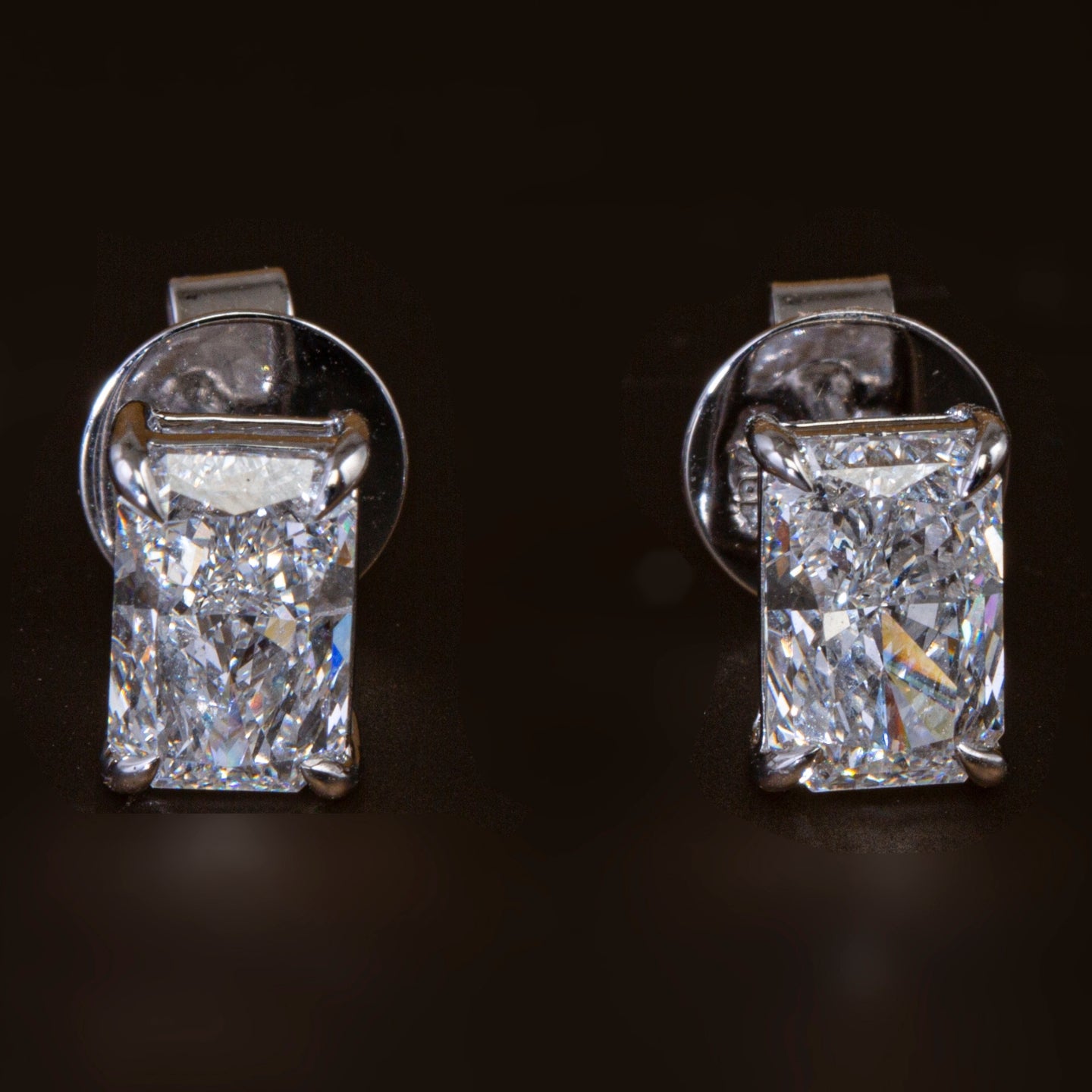 Radiant Cut Diamond Earrings.