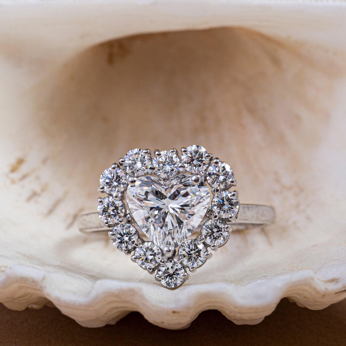 Heart Cut Diamond Halo Ring.