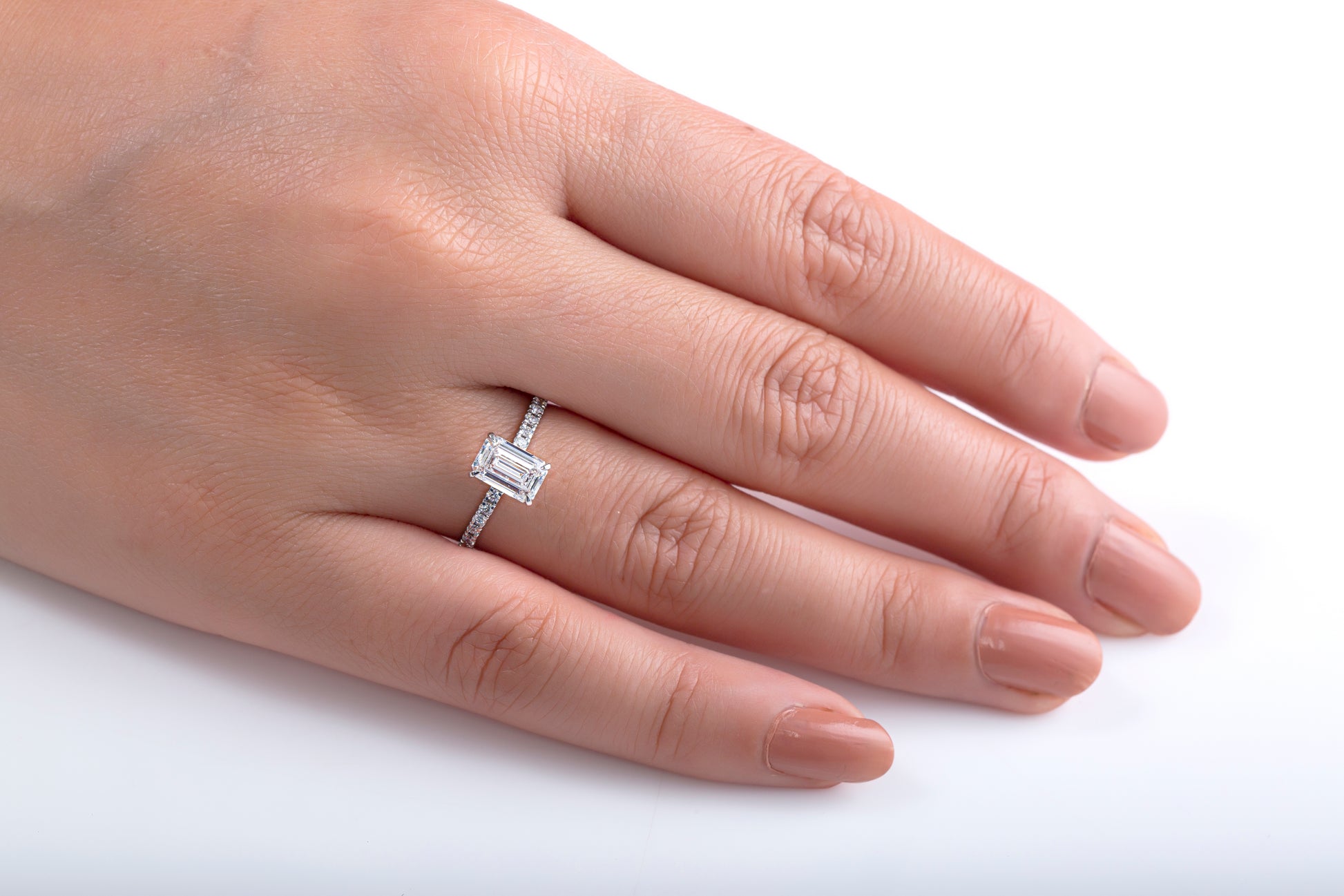 Emerald-Cut Diamond Engagement Ring / D VVS2 / IGI certified / Lab Grown Diamond Ring / Eternity Timeless Ring / Anniversary, Proposal Ring