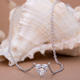 Heart Cut Diamond Pendant Necklace.