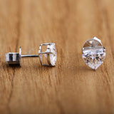 Solitaire Heart Cut Diamond Earrings.