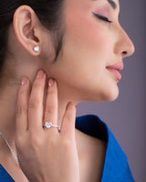 Heart Solitaire Diamond Pavé Ring.