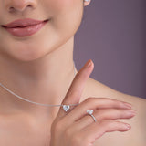 Heart Cut Diamond Pendant Necklace.