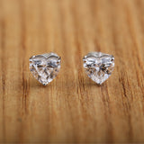 Solitaire Heart Cut Diamond Earrings.