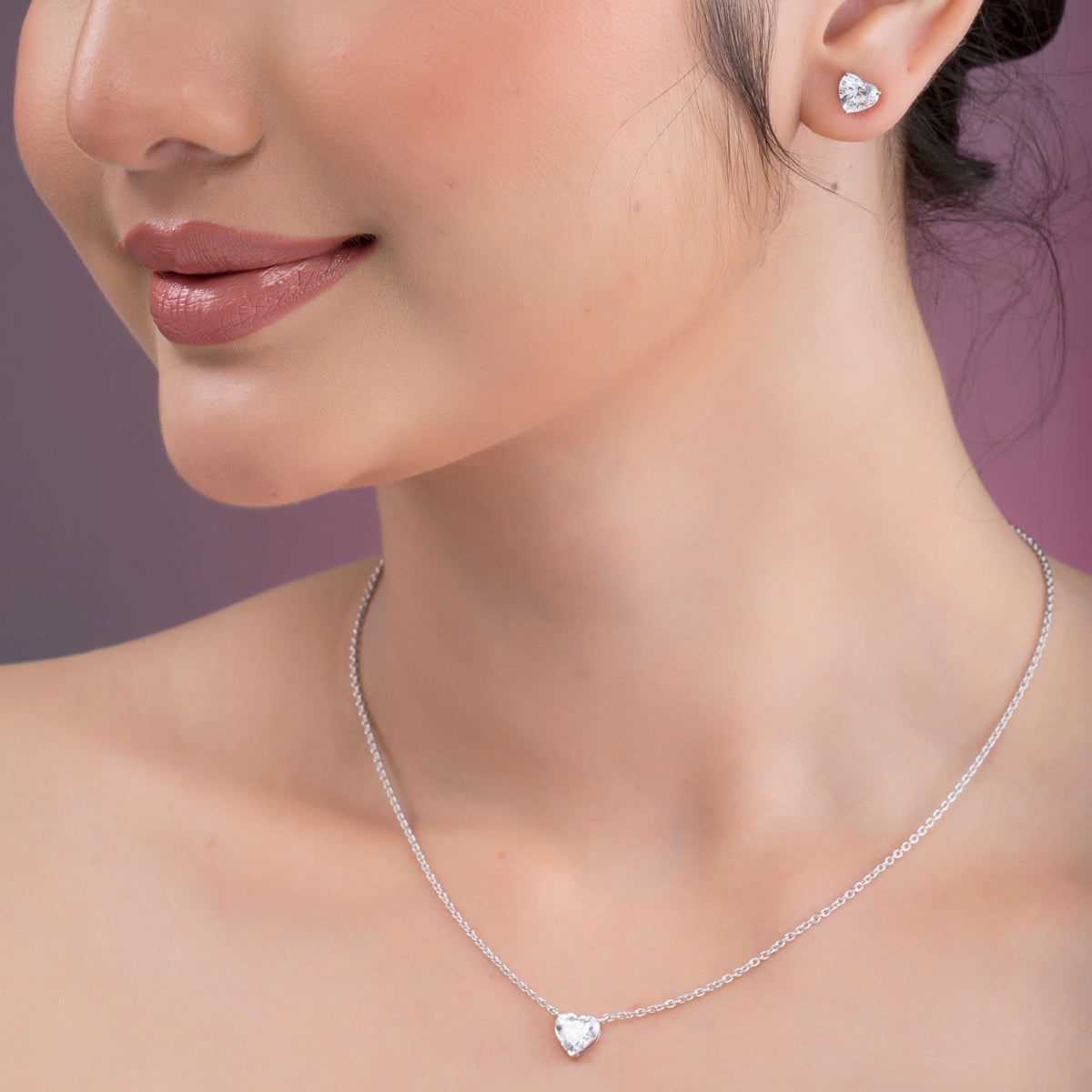 Heart Cut Diamond Pendant Necklace.