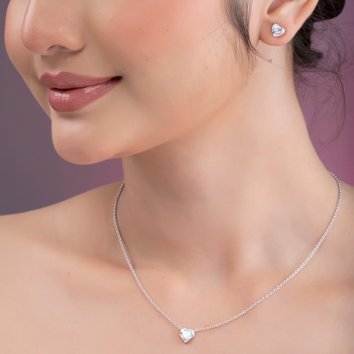 Heart Cut Diamond Pendant Necklace.