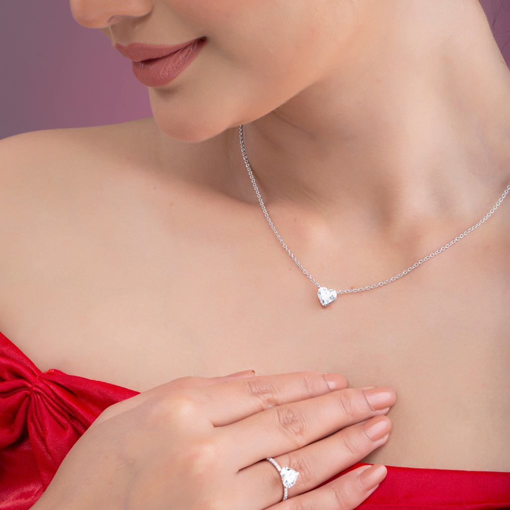 Heart Cut Diamond Pendant Necklace