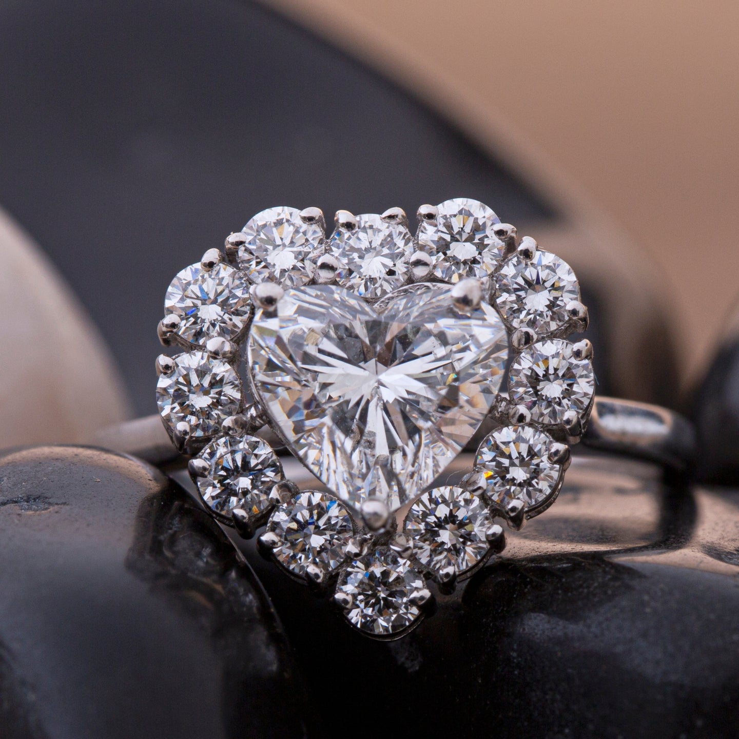 Heart Cut Diamond Halo Ring.