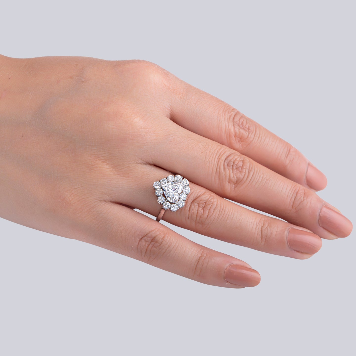 Heart Cut Diamond Halo Ring.