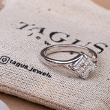 Asscher Cut Solitaire Diamond Ring.