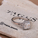 Asscher Cut Halo Diamond Ring.