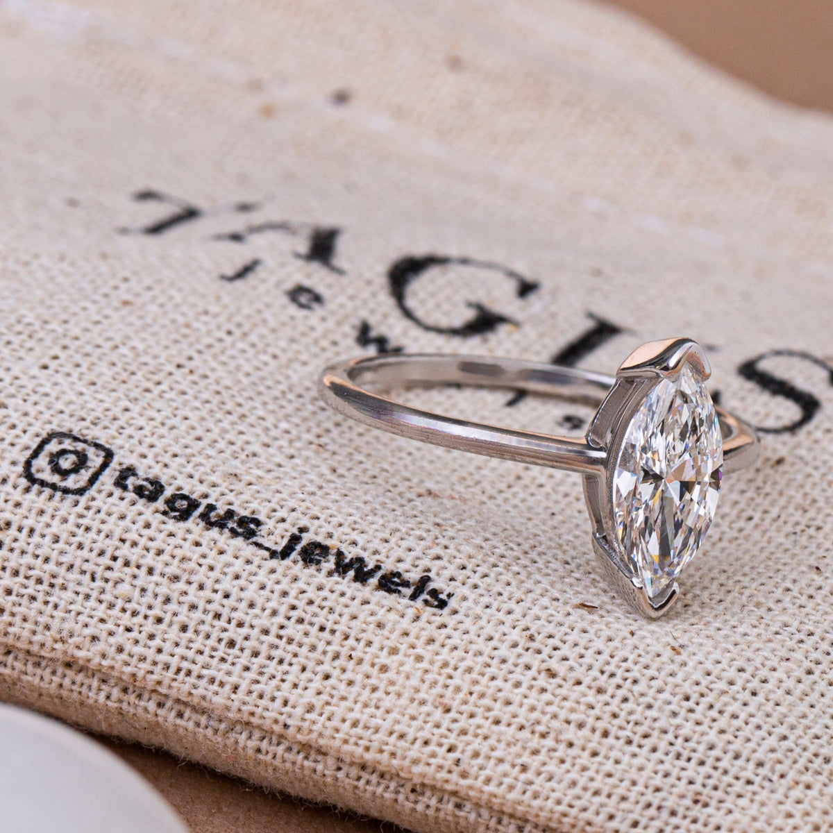 Marquise Cut Diamond Engagement Ring.