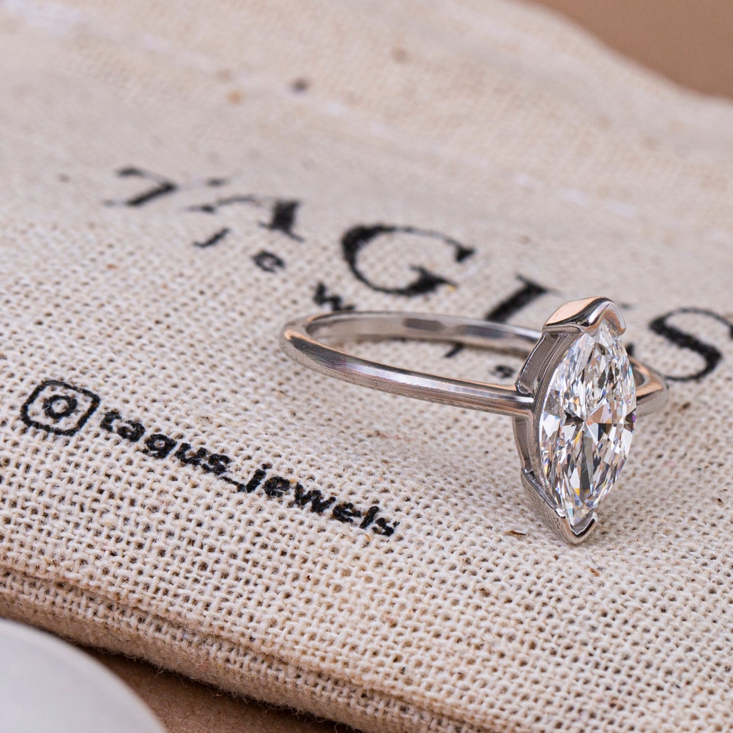 Marquise Cut Diamond Engagement Ring.
