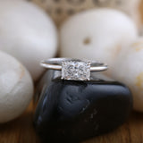 Hidden Halo Radiant Cut Diamond Ring.