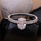 Shared Prong Pavé Band Oval Ring.