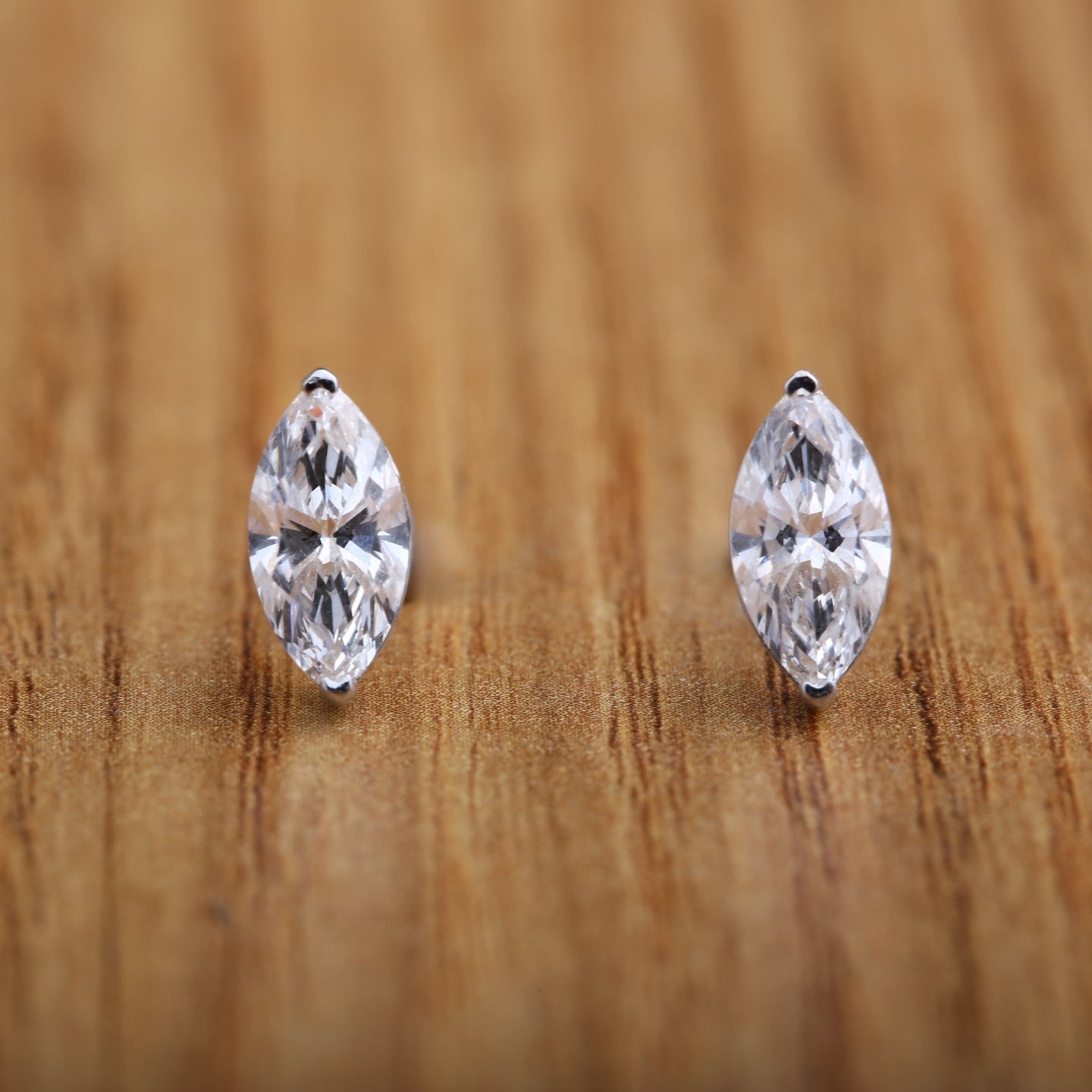 Marquise Cut Diamond Earrings.