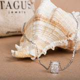 Radiant Cut Diamond Pendant Necklace.
