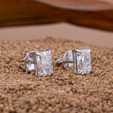 Radiant Cut Diamond Earrings.