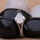 Asscher Cut Solitaire Diamond Ring.