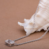 Emerald Cut Diamond Pendant Necklace.