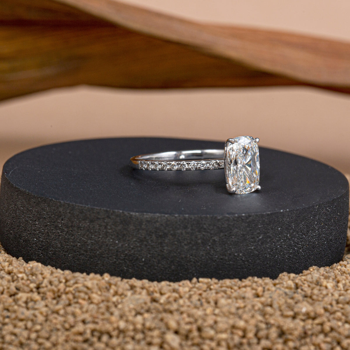 Micro-pavé Cushion diamond eternity.