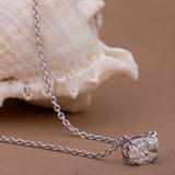 Oval Cut Diamond Pendant Necklace.