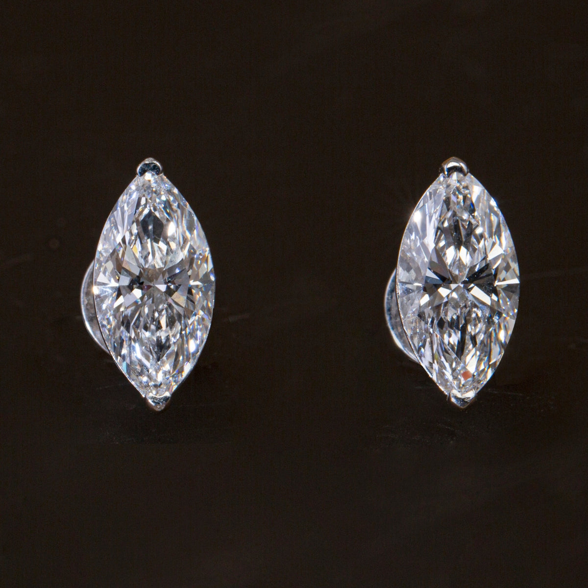 Marquise Cut Diamond Earrings.