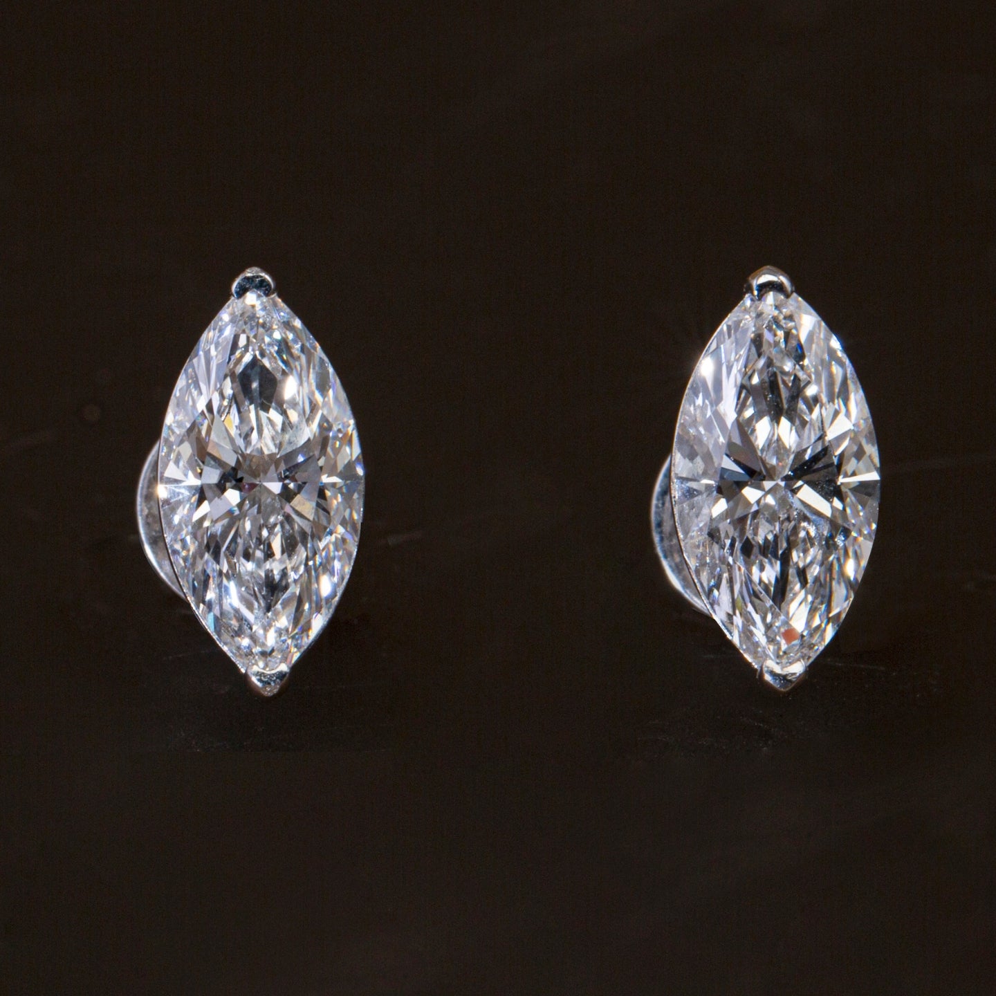 Marquise Cut Diamond Earrings.