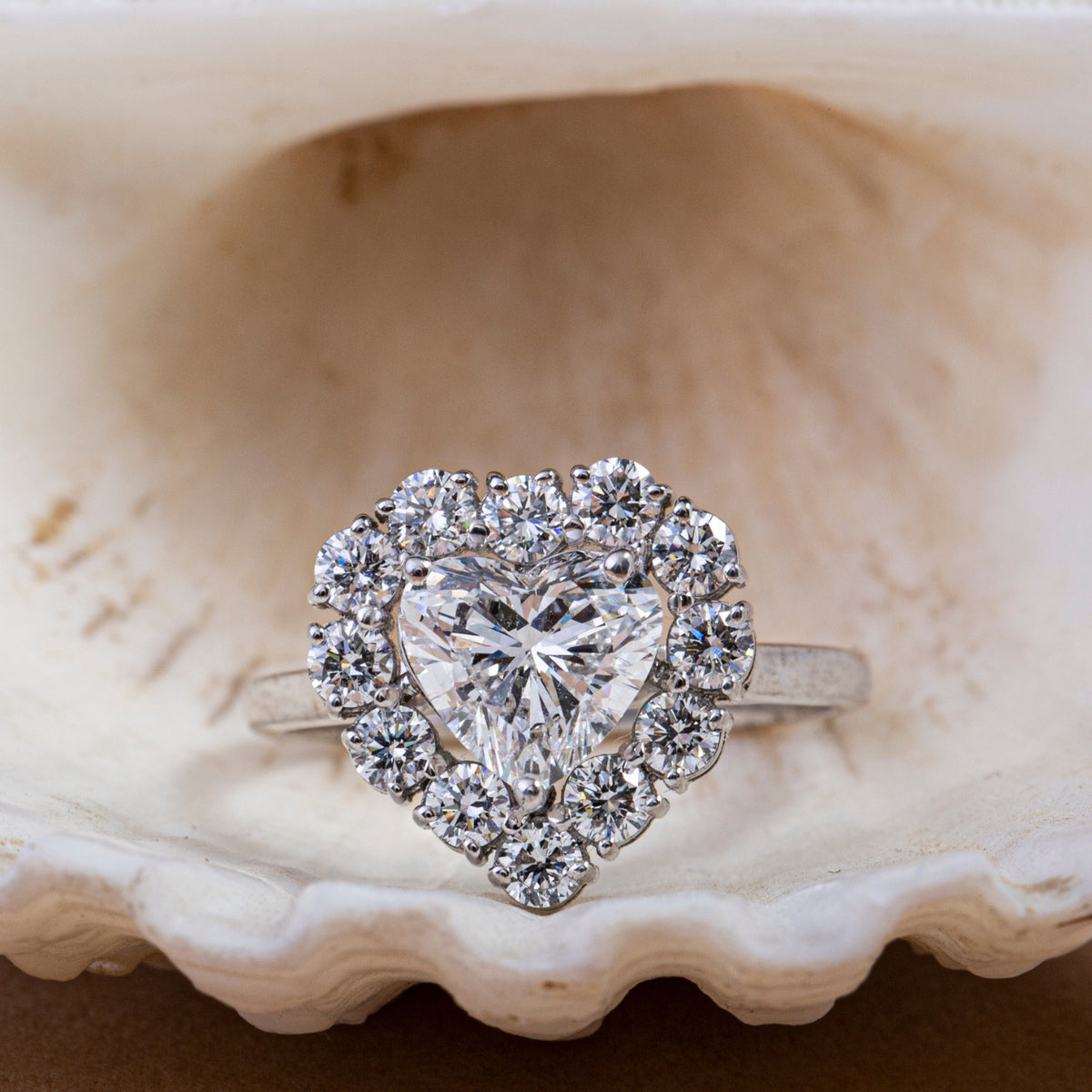 Heart Cut Diamond Halo Ring.