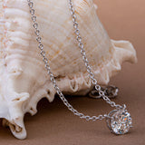 Round Cut Diamond Pendant Necklace.