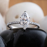 Marquise Diamond Ring with Pavé Shank.