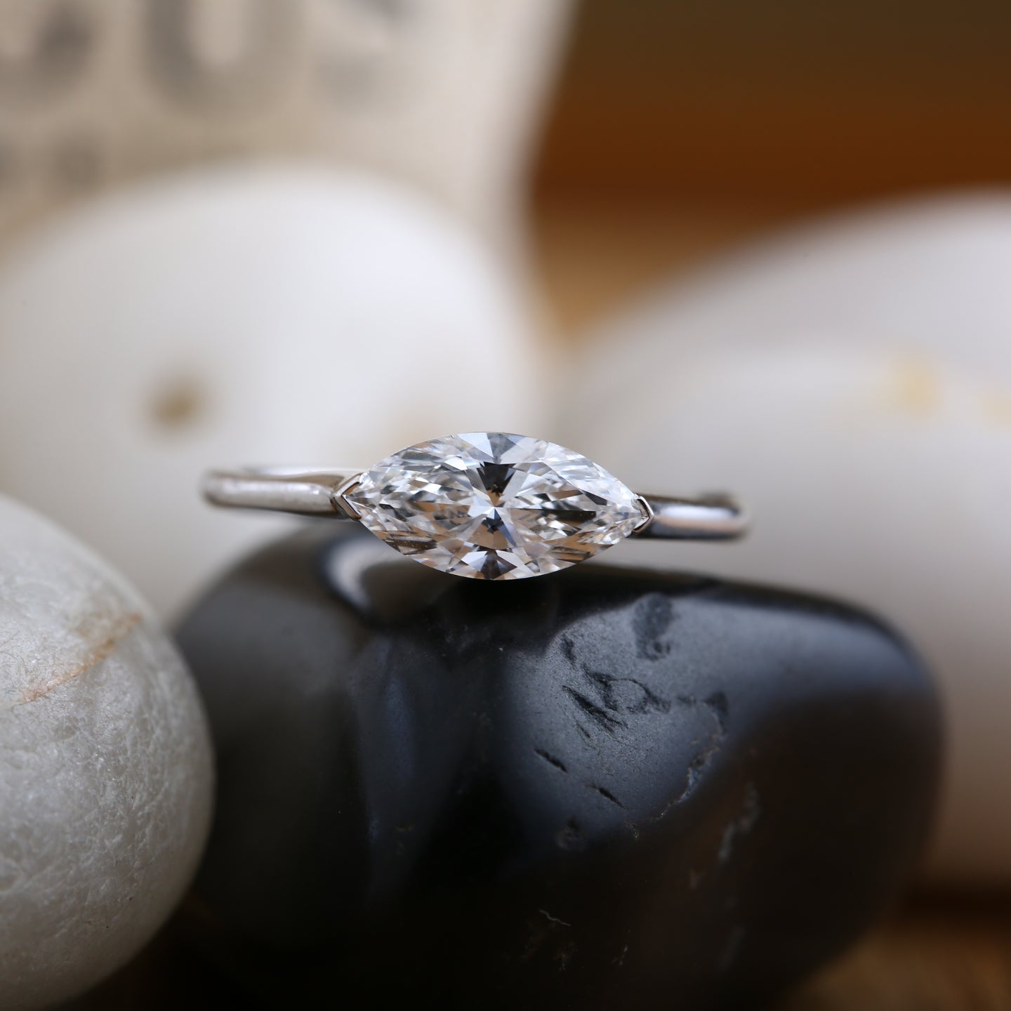 East-West Marquise Diamond Ring.
