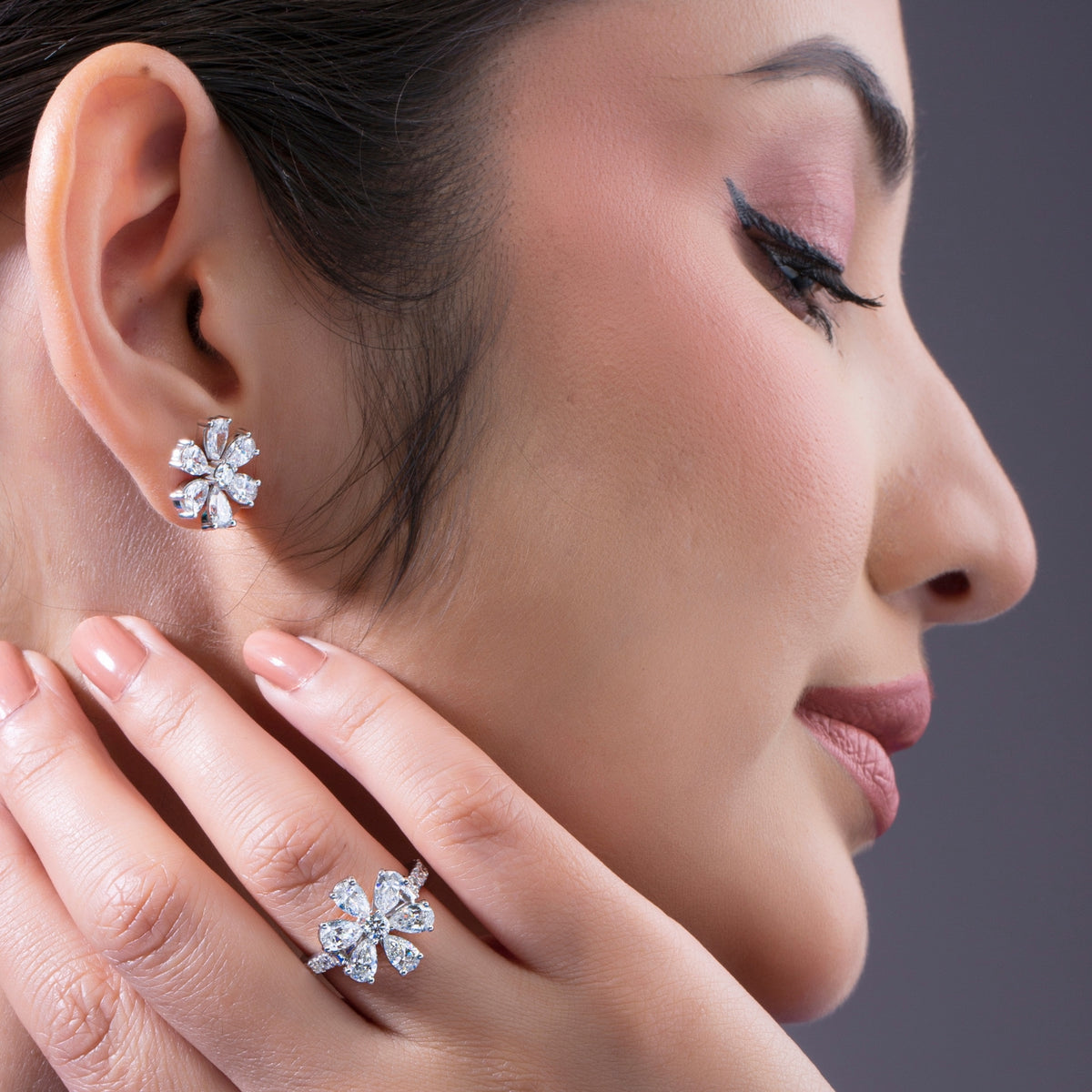 TAGUS PLUMERIA EARRINGS "FLORA".