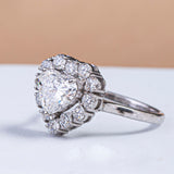 Heart Cut Diamond Halo Ring.
