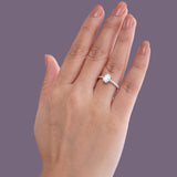 Shared Prong Pavé Band Oval Ring.