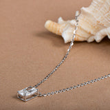 Radiant Cut Diamond Pendant Necklace.