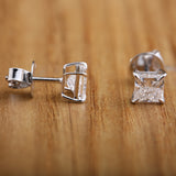 Pricess Cut Diamond Earrings.