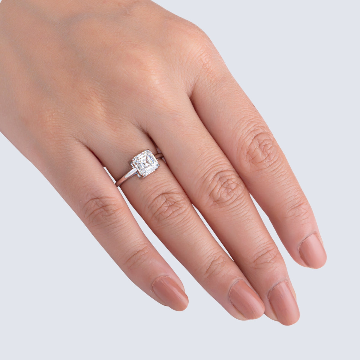 Classic Four Prong Solitaire Asscher Ring.