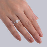 Shared Prong Pavé Band Oval Ring.
