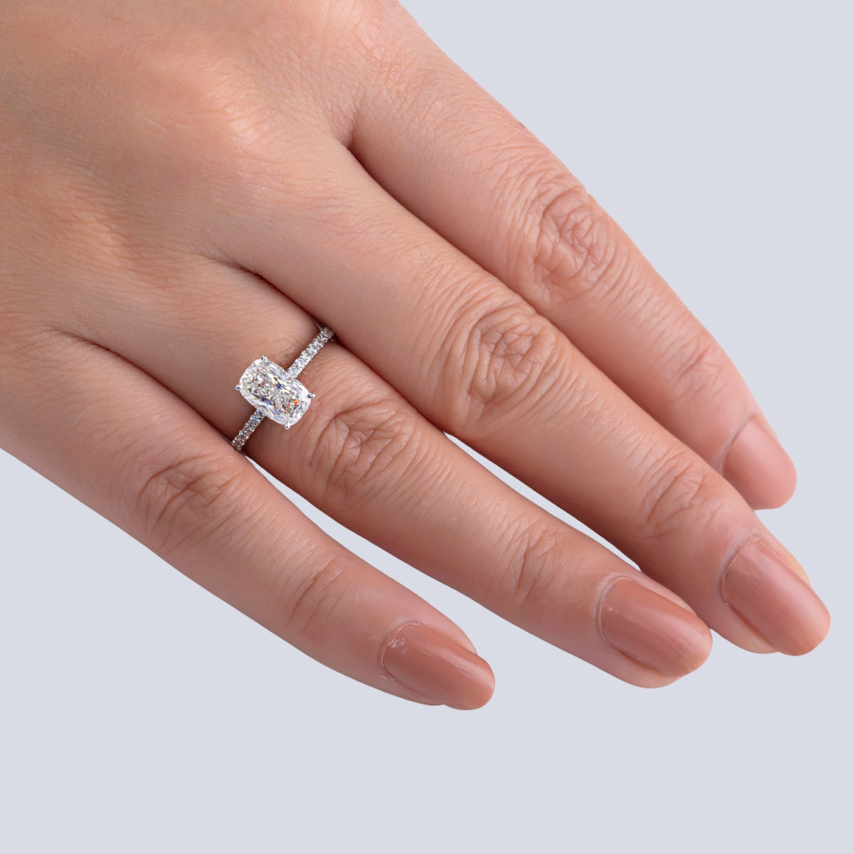 Micro-pavé Cushion diamond eternity.