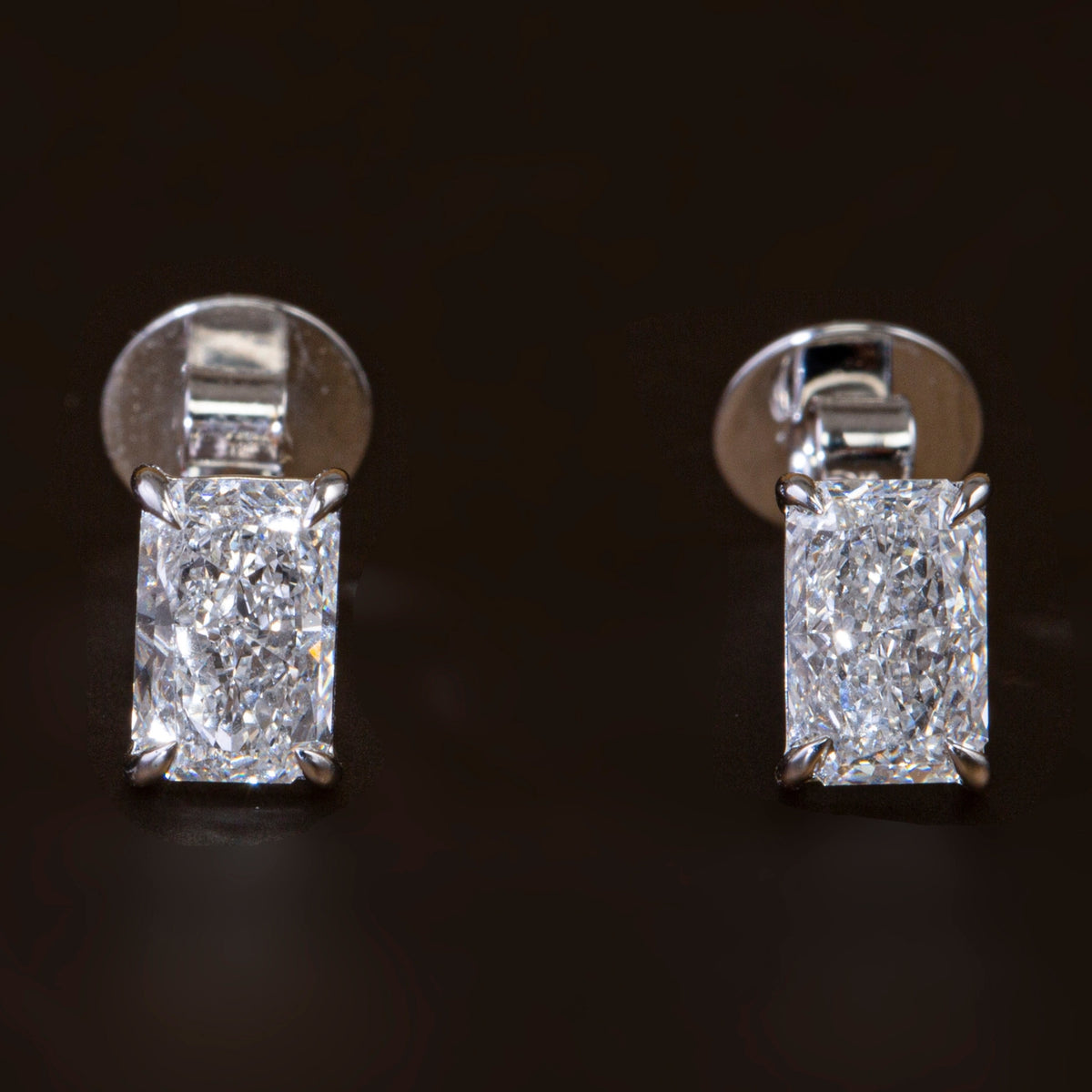 Radiant Cut Diamond Earrings.