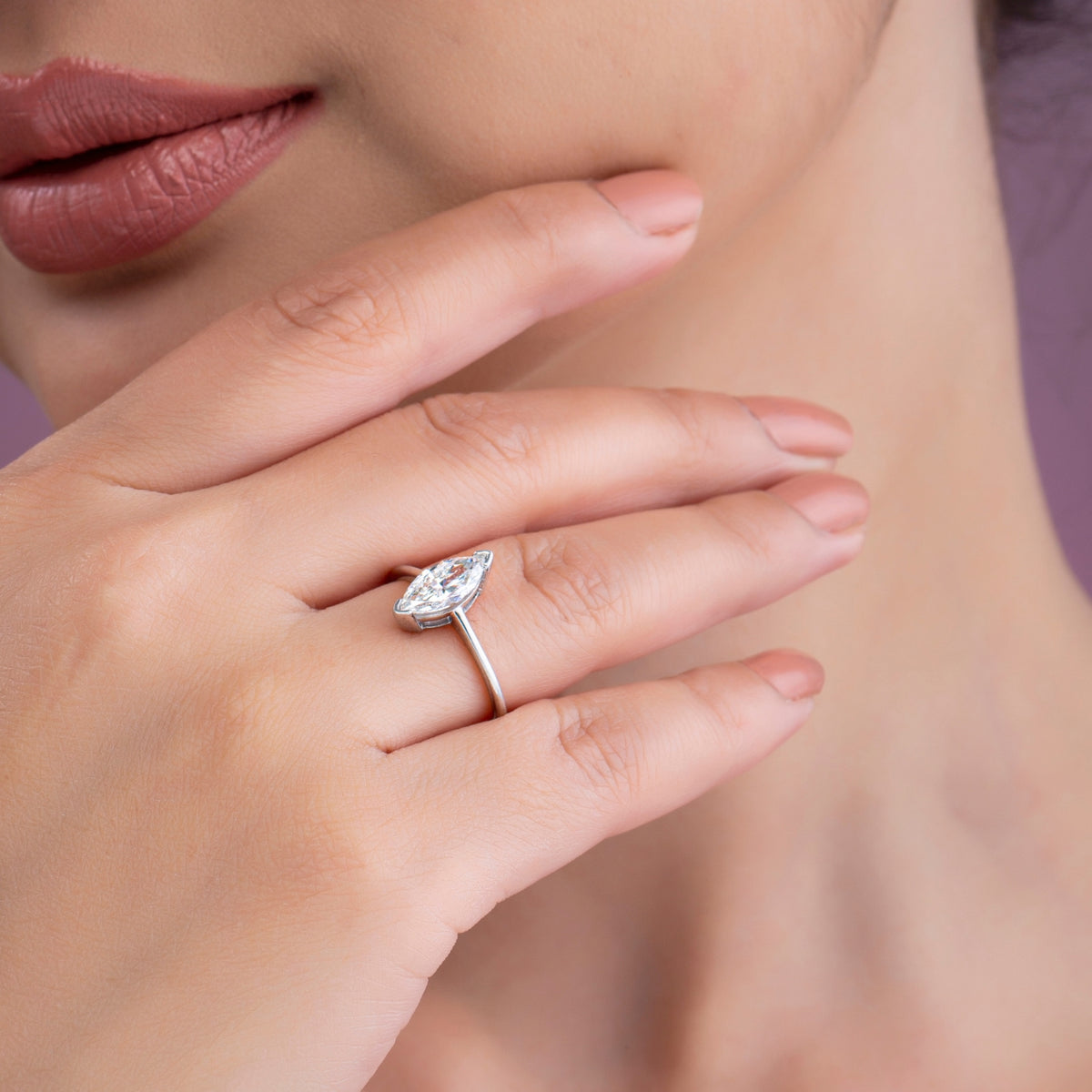 Marquise Cut Diamond Engagement Ring.
