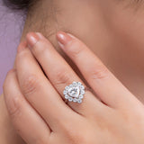 Heart Cut Diamond Halo Ring.