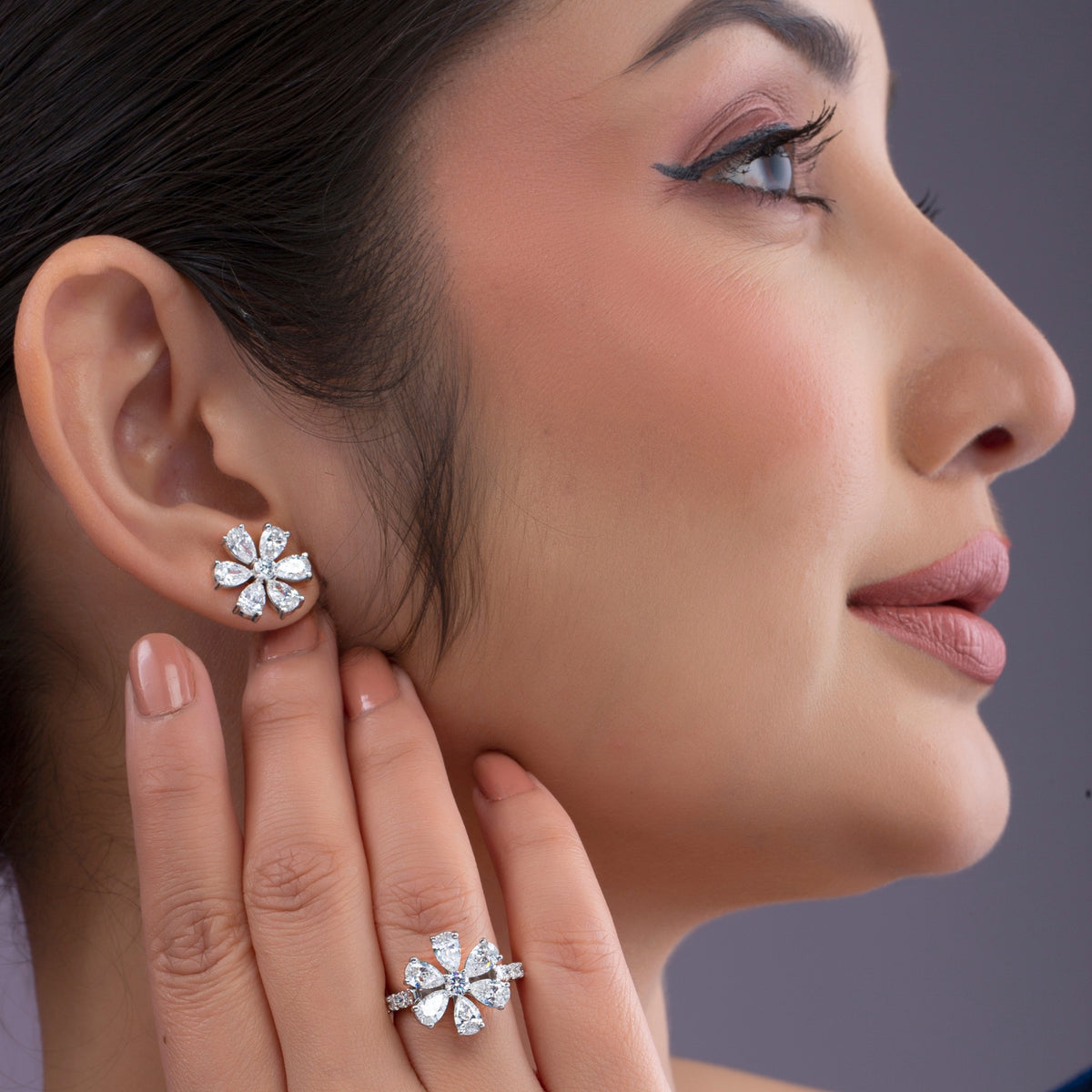 TAGUS PLUMERIA EARRINGS "FLORA".