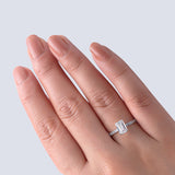 Graceful & Linear Emerald Diamond Ring.