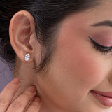 Oval Cut Diamond Earrings.