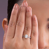 Graceful & Linear Emerald Diamond Ring.