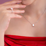 Radiant Cut Diamond Pendant Necklace.