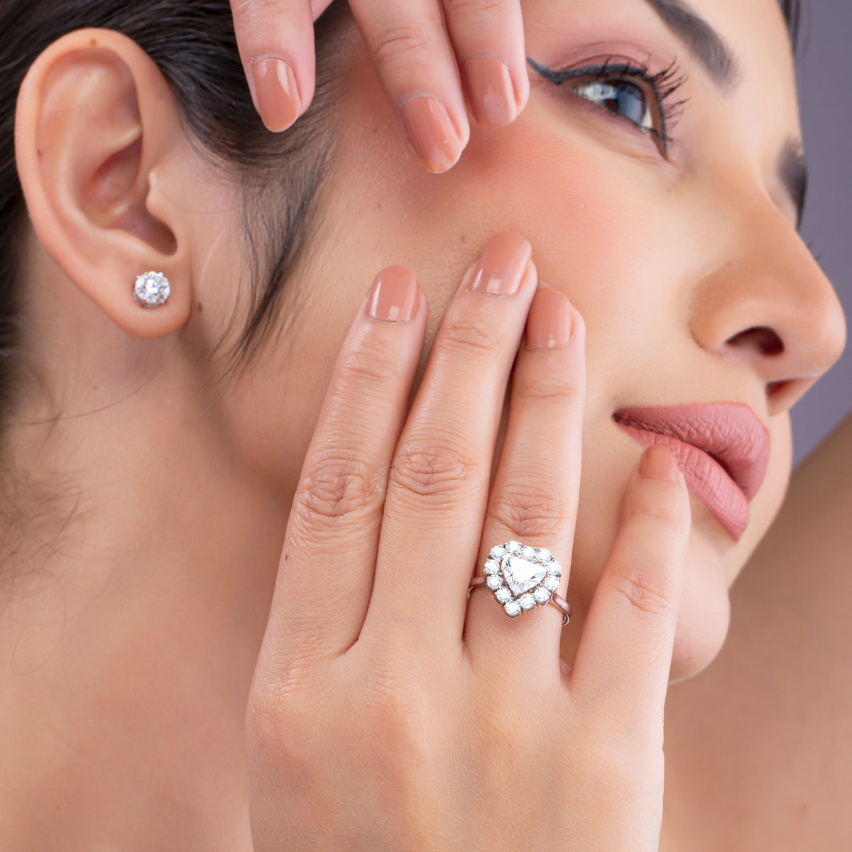 Heart Cut Diamond Halo Ring.