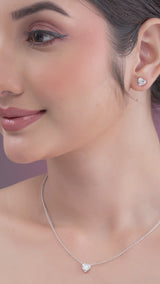 Heart Cut Diamond Pendant Necklace.